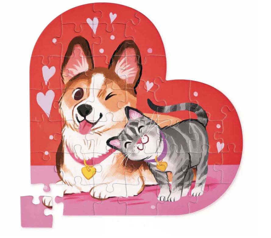 Heart-shaped animal puzzle